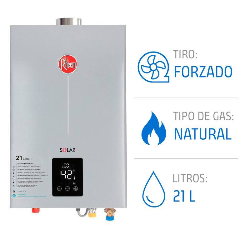 Calefont 21 Litros Gas Natural Tiro Forzado Ionizado