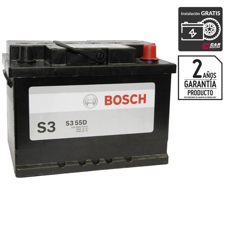 Batería de Auto 55 Ah Positivo Derecho 390 CCA