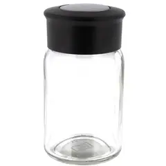 JUST HOME COLLECTION - Especiero de vidrio redondo con tapa negro