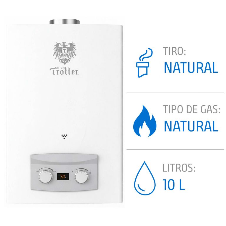 Calefont 10 Litros Gas Natural Tiro Natural Ionizado