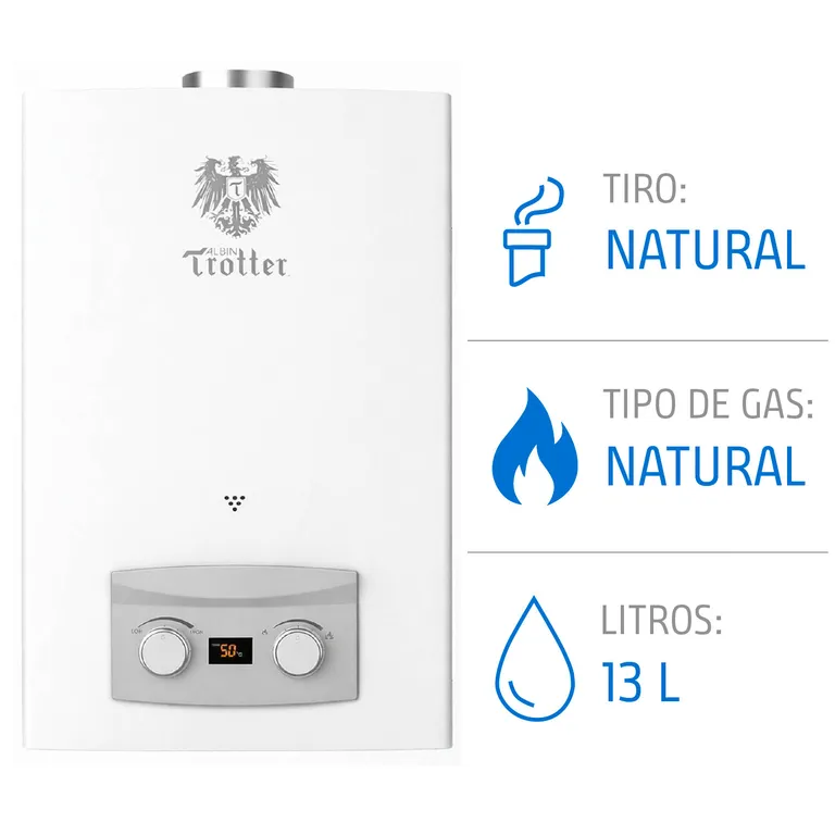 Calefont 13 Litros Gas Natural Tiro Natural Ionizado