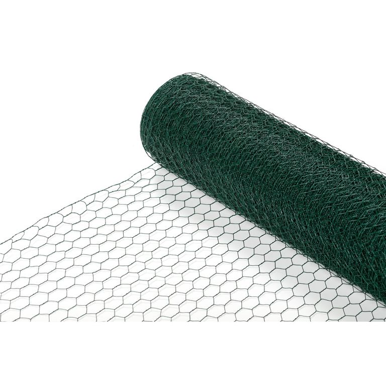 0.8x5 m Malla 1'' hexagonal revestida en Plástico