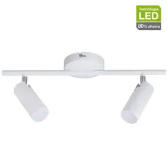 JUST HOME COLLECTION - Barra Led Lanark 2 Luces Plástico Blanco
