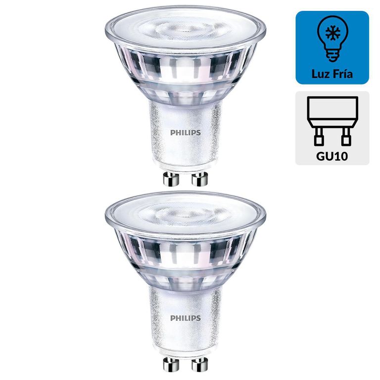 Pack 2 ampolletas led GU10 50W luz fría