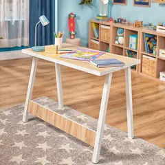JUST HOME COLLECTION - Escritorio Pepe 100x58x75 cm blanco y oak