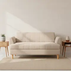 JUST HOME COLLECTION - Sofá 2 cuerpos Tela 145x71x77 cm Beige