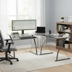 JUST HOME COLLECTION - Escritorio Lyon Madera Vidrio 149X169X75 Cm