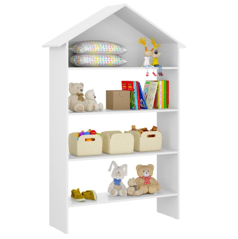 Estante Madera 4 Nivel(es) 88x160x22 cm Blanco