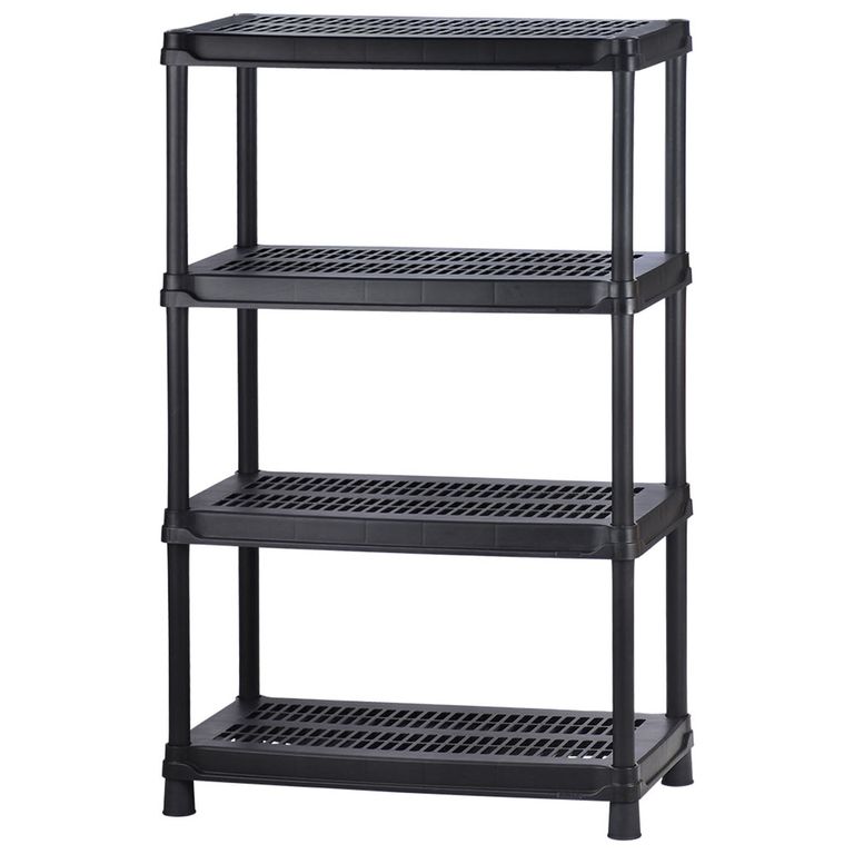 Estante Polipropileno 4 Nivel(es) 90.5x145x45.7 cm Negro/Gris