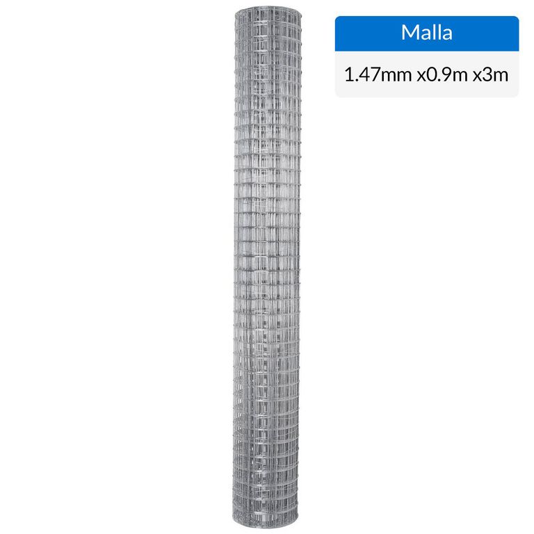 0.9x3m Malla 1" soldada