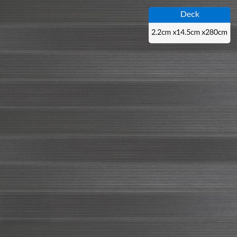 Deck Wpc 22 mm UH05-MG Gris 14.5x280 cm 0.406 m2
