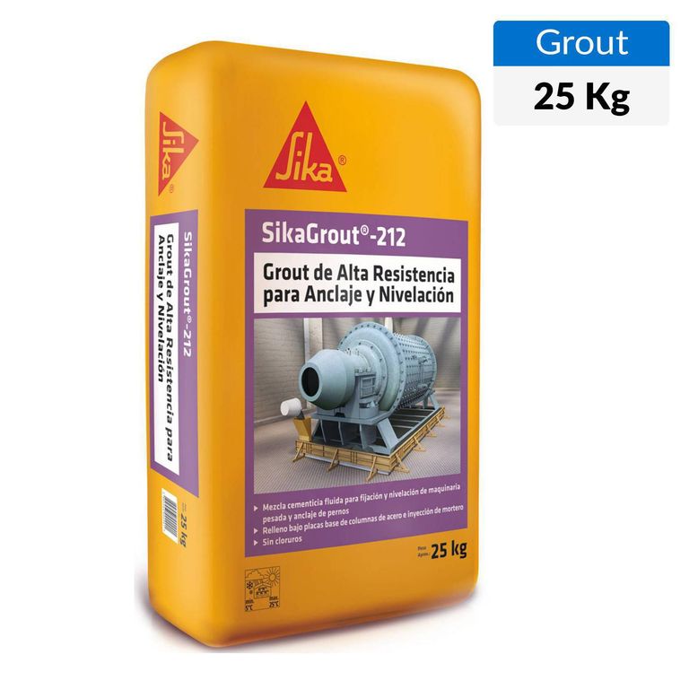 Sikagrout de Alta Resistencia para Anclaje y Nivelación Saco 25 Kg
