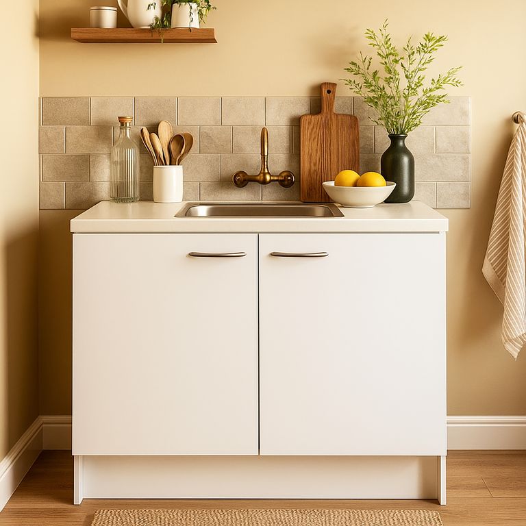 Mueble lavaplato melamina 80 cm blanco