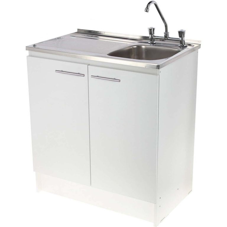 Kit mueble lavaplatos 80 cm izquierdo con rebalse
