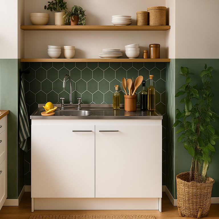 Kit mueble lavaplatos 100 cm derecho con rebalse