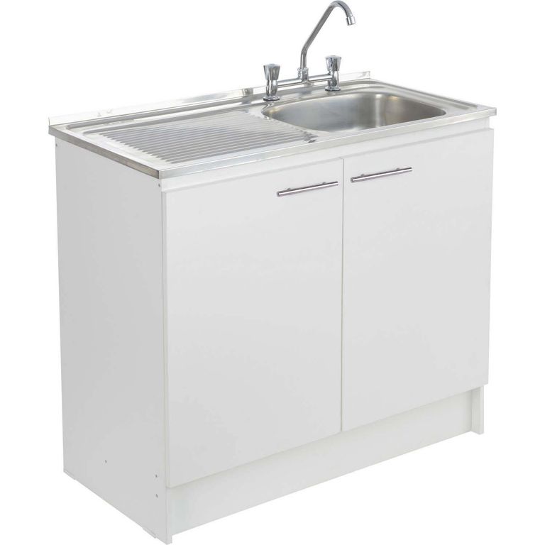 Kit mueble lavaplatos 100 cm izquierdo con rebalse