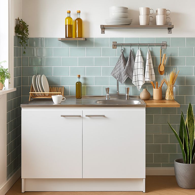 Kit mueble lavaplatos 100 cm izquierdo con rebalse