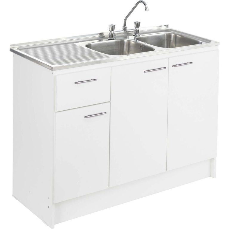 Kit mueble lavaplatos 120 cm izquierdo con rebalse