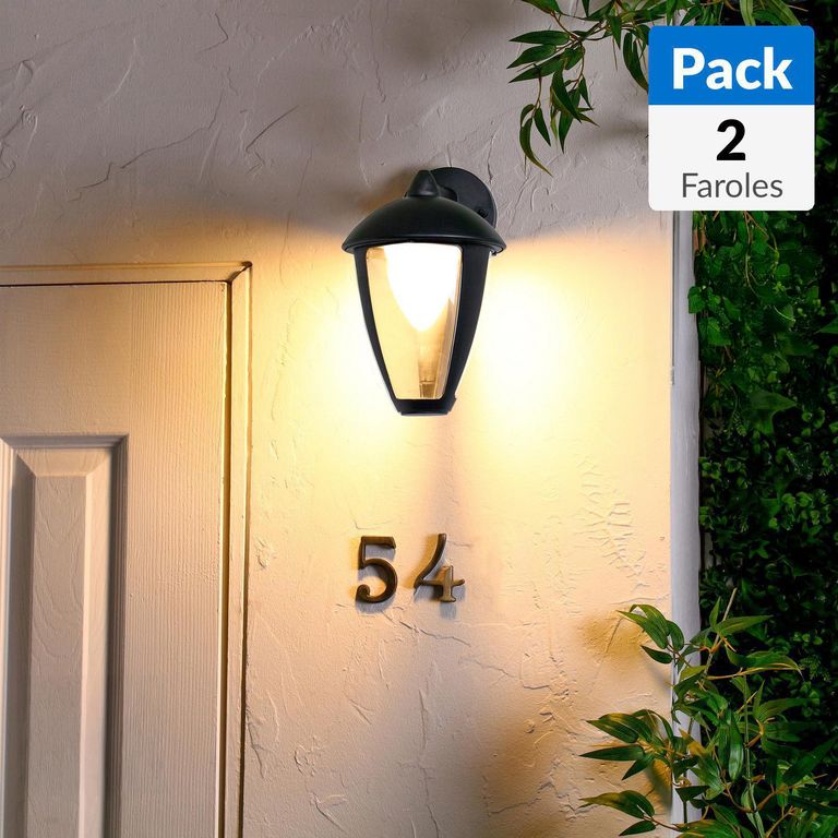 Pack 2 Faroles Led 8 W IP 44 800 lm Luz Cálida
