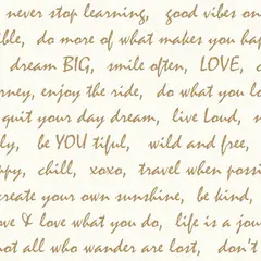 ROOMMATES - Rollos Adhesivo Reutilizables frases beige 52x503 cm