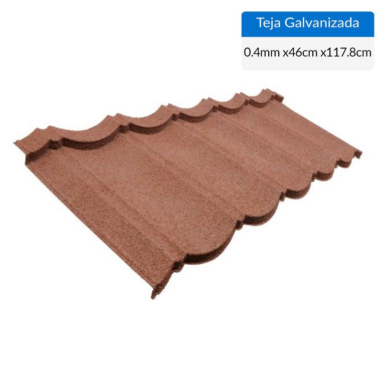 Teja Gravillada Inppatex Base Zinc Aluminio 1.178x0.46 m 0.4 mm Rojo