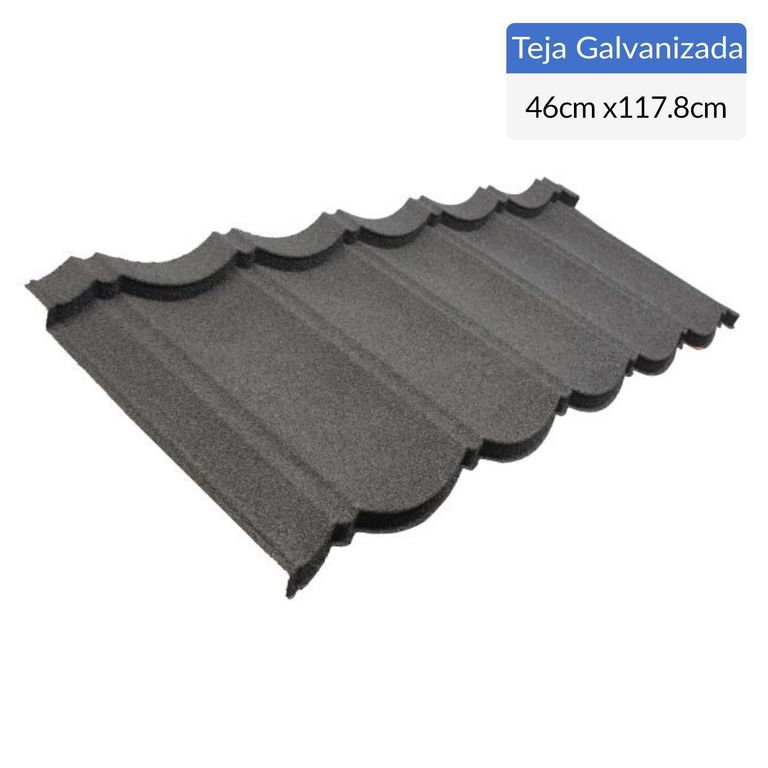 Teja Gravillada Inppatex Base Zinc Aluminio 1.178x0.46 m 0.4 mm Negro