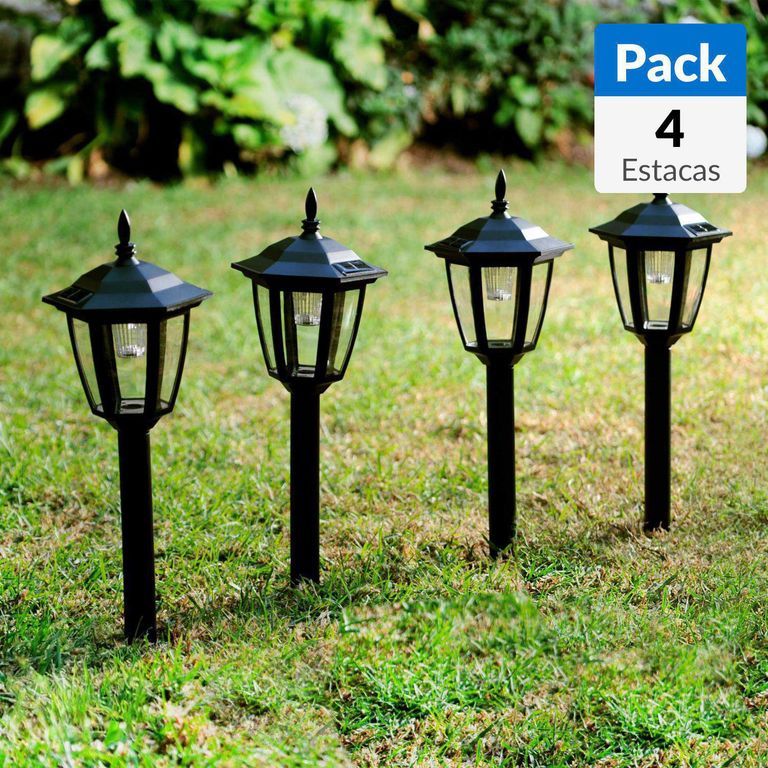 Pack 4 Estacas Solares Led 1 W IP54 Luz Fría