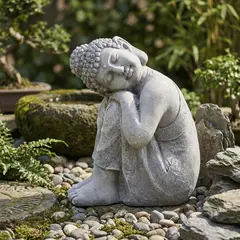 JUST HOME COLLECTION - Buda Durmiendo Gris 48x40 cm