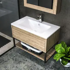 SENSI DACQUA - Lavamanos Empotrado Forma Rectangular Loza 82x17x46 cm Blanco