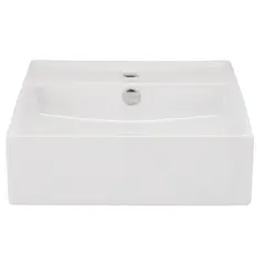 SENSI DACQUA - Lavamanos a Muro Forma Cuadrada Loza 46x13.5x46 cm Blanco