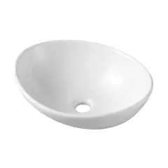 SENSI DACQUA - Lavamanos Forma Ovalada Loza 40x14.5x33.5 cm Blanco