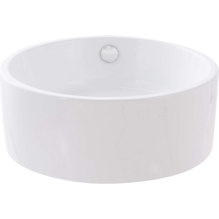 Lavamanos Forma Redonda Loza 41.5x16x41.5 cm Blanco