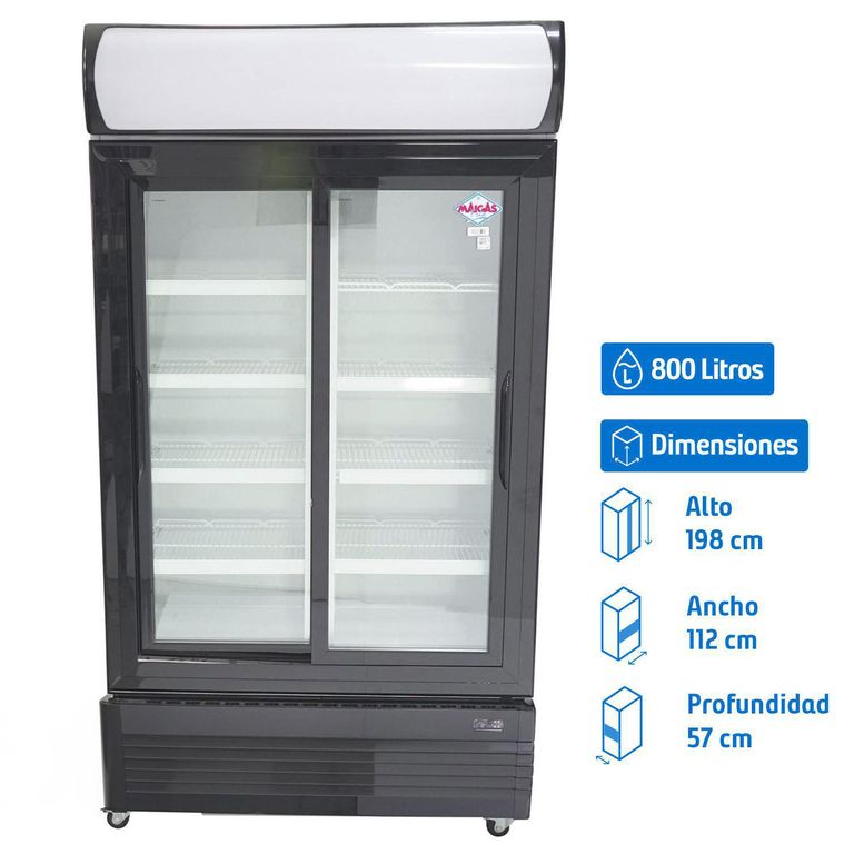Visi-Cooler 2 puertas 800 litros negro/blanco