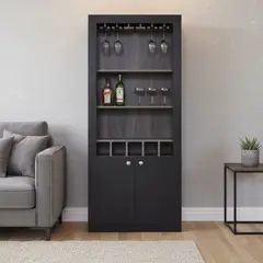 TUHOME - Bar Bellagio 75x175x36.5 cm Siena/Wengue