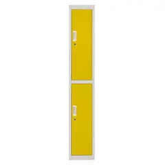 MALETEK - Locker Acero con Llave 2 Puerta(s) 2 Repisa(s) 50x166x29 cm Amarillo