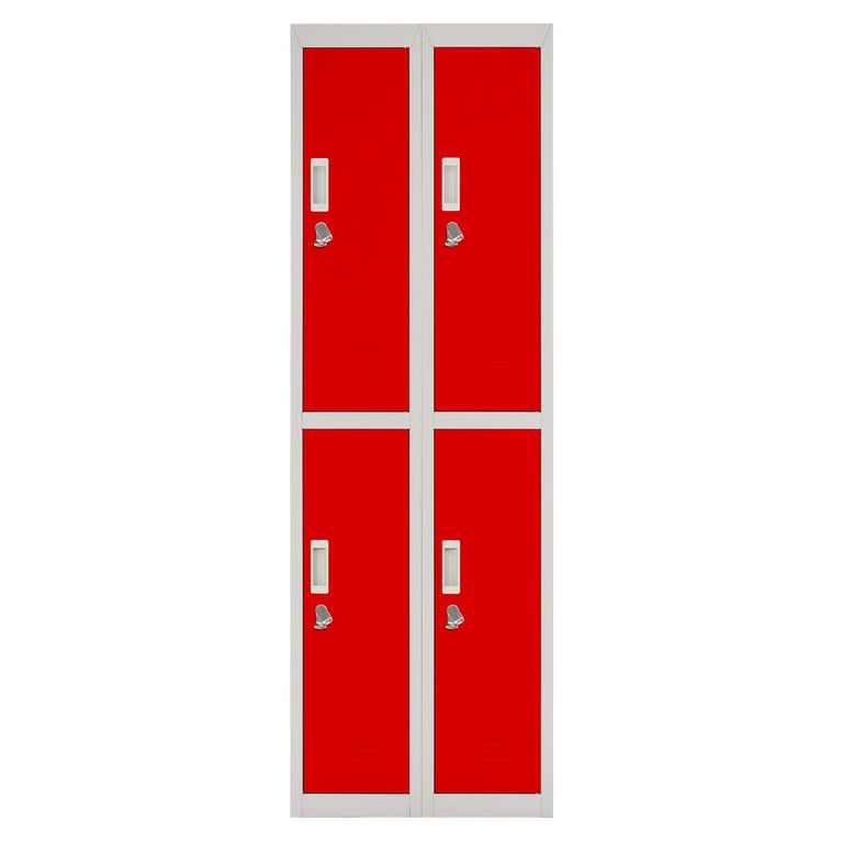 Locker con Portacandado 4 Puerta(s) 4 Repisa(s) 50x166x57 cm Rojo