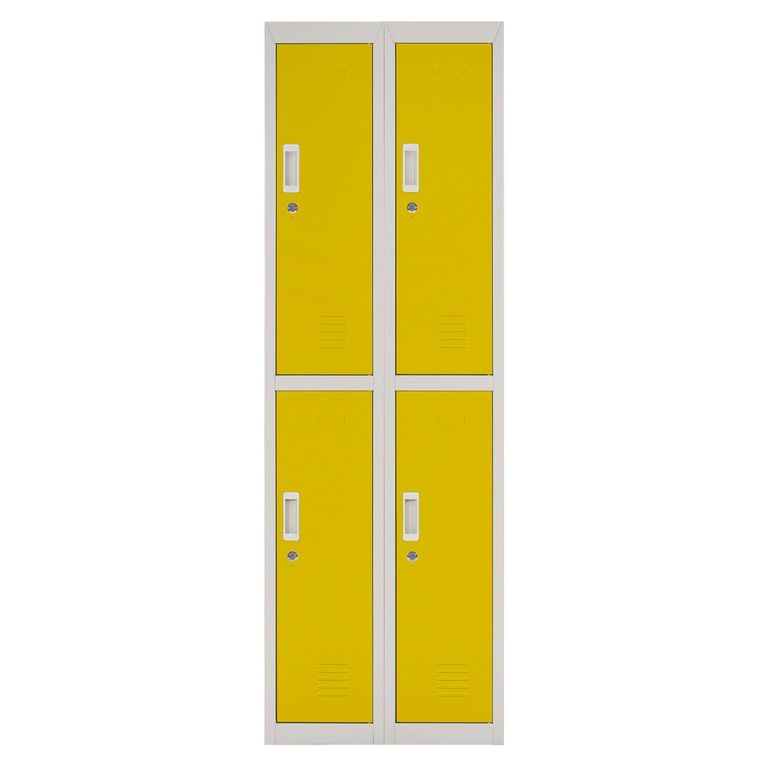 Locker Acero con Llave 4 Puerta(s) 4 Repisa(s) 50x166x57 cm Amarillo