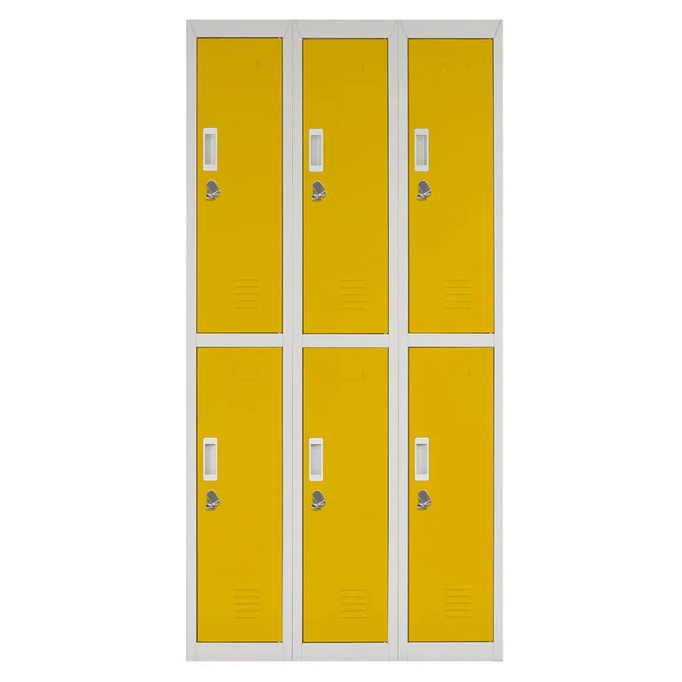Locker con Portacandado 6 Puerta(s) 6 Repisa(s) 50x166x83 cm Amarillo