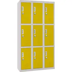 MALETEK - Locker con Portacandado 9 Puerta(s) 50x166x83 cm Amarillo