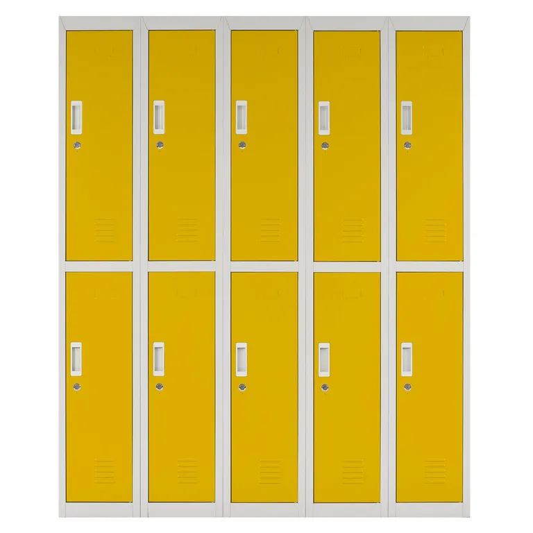Locker con Portacandado 10 Puerta(s) 10 Repisa(s) 50x166x140 cm Amarillo