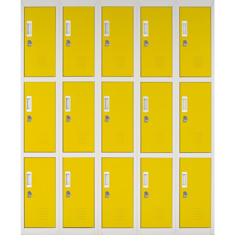 Locker con Portacandado 15 Puerta(s) 50x166x140 cm Amarillo