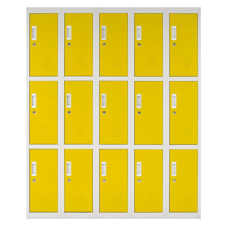 Locker Acero con Llave 15 Puerta(s) 50x166x140 cm Amarillo