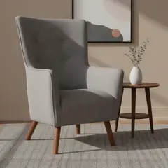 VEKKAHOME - Poltrona 1 cuerpo Seattle 75x113x80 cm Gris