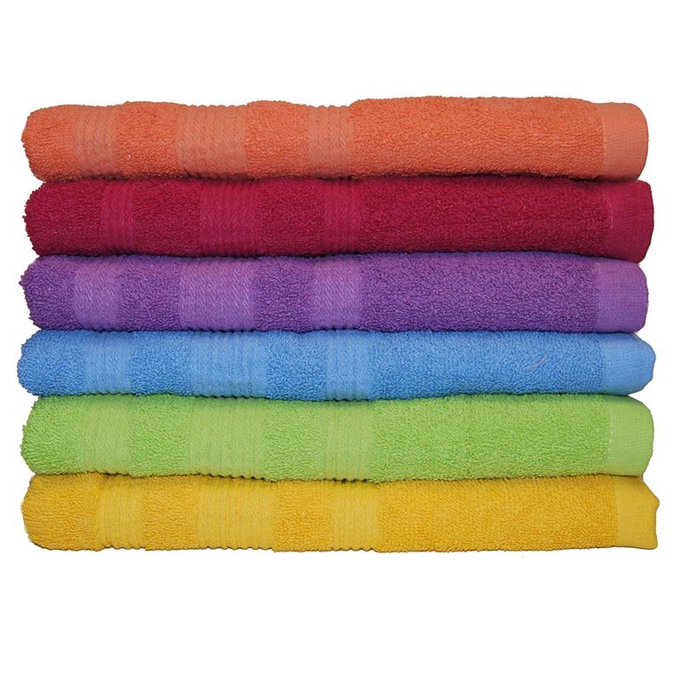 Toalla Baño Colores 480 gr Algodón 70x140 cm Colores Surtidos