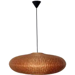 DECO MIMBRE - Lámpara de colgar Mimbre Circular Café