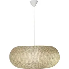 DECO MIMBRE - Lámpara de colgar Mimbre Circular II Blanca