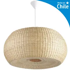 DECO MIMBRE - Lámpara Colgante Donut Mimbre Blanco