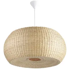 DECO MIMBRE - Lámpara de colgar Mimbre Donut Blanca