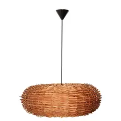 DECO MIMBRE - Lámpara Colgante Erizo Mimbre Café/Marrón 62 cm