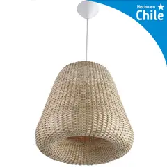 DECO MIMBRE - Lámpara Colgante Diamante II Mimbre Blanco